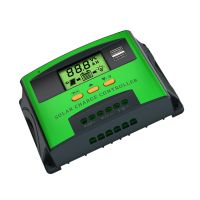 1 PCS 60A PWM Solar Charge Controller 12V 24V Auto Adapting Lead Acid Lithium Battery Charging Green ABS+Aluminum for Solar Panel Regulador