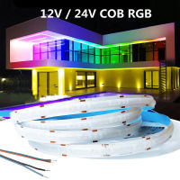 12V 24V RGB COB LED Strip 768 LEDsM High Density Soft Flexible FOB Tape LED Light For Indoor Decoration 0.5M 1M 2M 3M 4M 5M