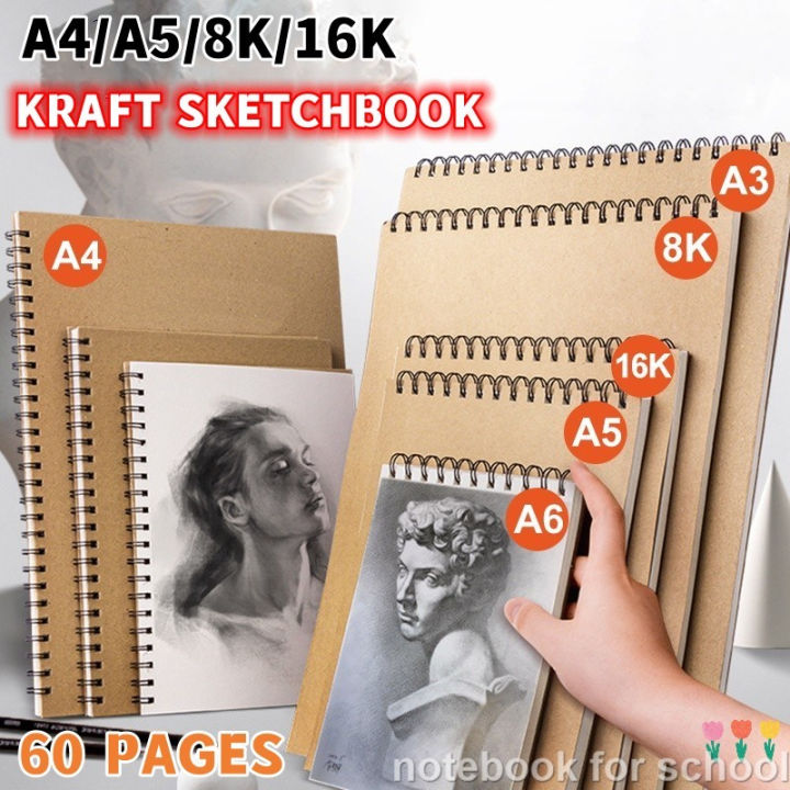 16K A4 8K Loose Leaf Blank Paper 30 Sheets Sketchbook Drawing Book Pad For  Art Graffiti Watercolor Painting Color Pencil Sketch