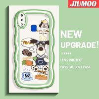 เคส JIUMOO สำหรับ VIVO Y91เคส Y95 Y91i ลายการ์ตูนสุนัขทำอาหารแฟชั่นขอบคลื่นดีไซน์ใหม่เคสโทรศัพท์แบบใสน่ารักเลนส์กล้องถ่ายรูปเคสป้องกันซิลิโคนเคสใสกันกระแทก