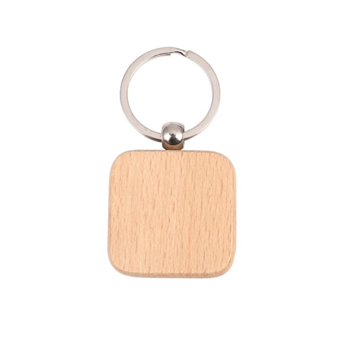 60pcs-blank-square-wooden-keychain-diy-key-tag-gift