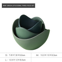 Creative Stacked Lotus Ceramic Bowl Dishes Plates Sets Fruit Tray Simple Zen Decor Storage Fruit Ceramic Dinner Plate Set