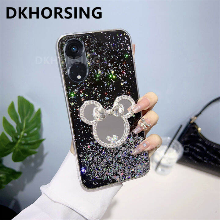 dkhorsing-เคสดาวระยิบระยับสุดหรูสำหรับ-oppo-a98-a78-a77-a57เคสโทรศัพท์เนื้อนิ่ม-tpu-a77s-a96-a76-a17-a17k-a16-a16k-ซิลิโคนใสใหม่ฝาหลัง5g-เคส-oppo-a78-5g-พร้อมขายึดกระจกเงาน่ารักแฟชัน