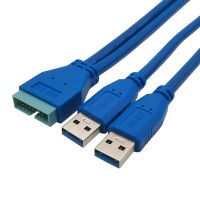 2 ports USB 3.0 A type male for ASUS Motherboard 20pin Header Female cable 25cm