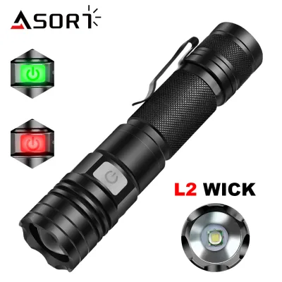 Powerful XML-L2 Led Flashlight 5 Lighting Modes Zoom Torch Rechargeable Mini Lantern Waterproof Fishing Camping Light