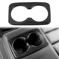 1 Pcs Car Carbon Fiber Rear Seat Water Cup Holder Decoration Frame Cover Trim ABS Dustproof Fit for Durango 2010-2020