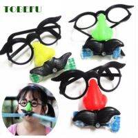 【YF】✓♈✈  Clown Mustache Glasses Whistle Costume Round Frame False Blow Out Joke Trick Favors