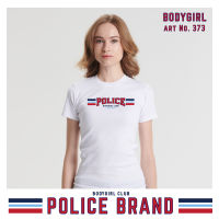 เสื้อคอกลม Police Bodygirl เสื้อทรงพอดีตัว Freesize เทา/ดำ/ขาว G373