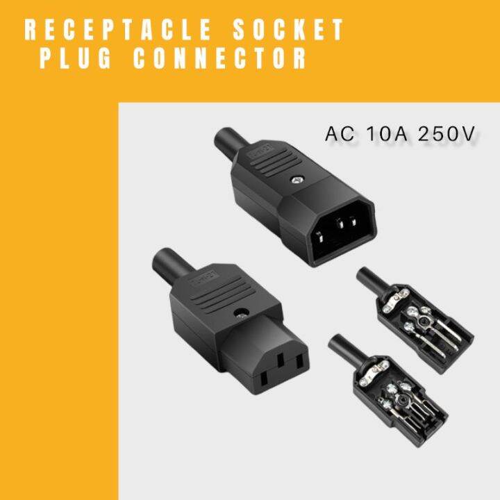 Receptacle Socket Plug Connector 250V 10A c13 c14 Connector. | Lazada PH