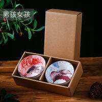 Unique Hand Painted Pottery Bowl Set. Colorful Chinese Style Kitchen Decor Accesories. Floral design, for Salad, Salt, Spices