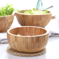 Japanese Style Salad Bamboo Bowl Vegetable Mixed Salad Kneading Dough and Noodles Wooden Bowl Large and Small Size Blending Wooden Basin Wooden Bowl