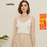 COD SDFERTGEYGRT Lovito Preppy Plain Cablet Vest Crop Knit Crop Tops For Women L19D006 (White)