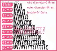 50pcs 0.5x5mm series small spot spring 0.5mm wire compression pressure springs 0.5x5x(5/10)mm