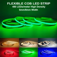 Flexible COB LED Strip Light 480LEDs/M High Density LED Lights Strip CRI90+ 24V 12V Linear Led Tape Lamp for Garden Room Decor