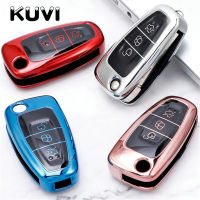 Soft TPU รถ Remote Key Case สำหรับ Ford Focus 2 3 MK3 ST RS Kuga Escape Fiesta พับ C-Max S-Max Mondeo