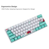 60 PBT Keycaps Set Profile For MX Switches Mechanical Gaming Keyboard GK61 64 (Coral Sea Japanese)