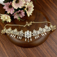 Sunspicems Elegent Zircon Headband Bride Crown Head Dress Tiara Algeria Princess Queen Party Wedding Hair Jewelry Ornament Gift