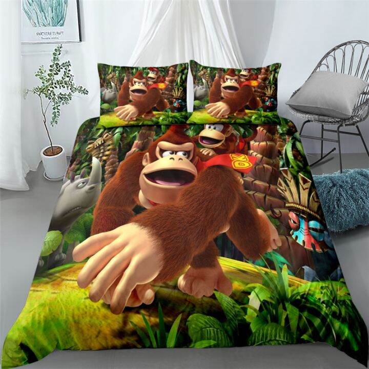 donkey-kong-switch-game-bedding-set-single-twin-double-queen-king-cal-king-size-bed-linen-set