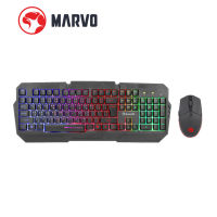 MARVO KM404 คีย์บอร์ด+เม้าส์เกมมิ่ง ไฟทะลุตัวอักษร Keyboard+mouse combo set