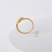 TBK 18K Gold Cubic Zirconia Adjustable Ring Accessories For Women Hypoallergenic 96R