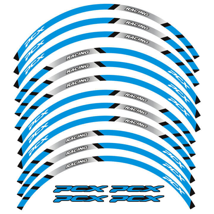 สติ๊กเกอร์รถมอเตอร์ไซค์14-13-นิ้วอุปกรณ์แข่งสำหรับฮอนดาพีซีเอ็กซ์-pcx125-pcx150ขอบล้อ-pcx160ตัดขอบสติกเกอร์รูปลอกชิ้นส่วนโมโต