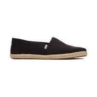 TOMS รองเท้าลำลองผู้ชาย สลิปออน รุ่น Alpargata Rope Black Recycled Cotton Slubby Woven (CB) รองเท้าลิขสิทธิ์แท้