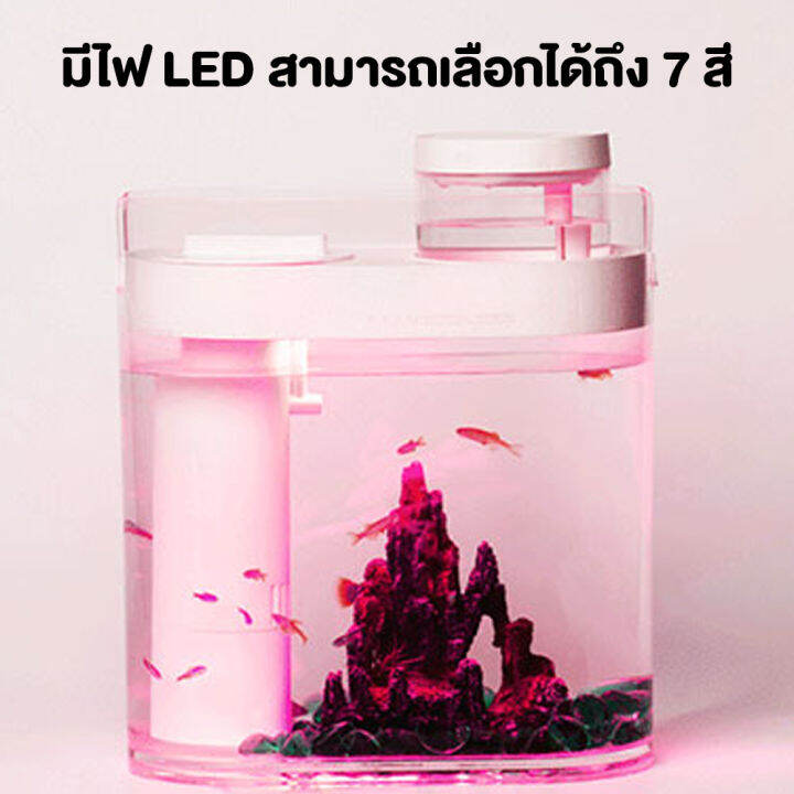 ตู้ปลา-hfjh-geometry-fish-tank-ตู้ปลาอัจฉริยะ-ตู้ปลาขนาดเล็ก-ตู้ปลามีไฟ-ที่มีระบบกรองน้ำแบบไดนามิก-ไม่ต้องเปลี่ยนน้ำบ่อยๆ-มีไฟ-led-7-สี