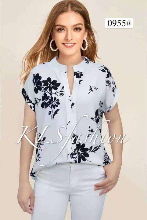 High Quality Fashionable Bangkok Plus Size V Neck Floral Blouse Lazada Ph 1894