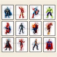 《Glass house》 Marvel Avengers Super Hero พิมพ์ภาพวาดสีน้ำบนผ้าใบ Spiderman โปสเตอร์ Wall Art รูปภาพสำหรับตกแต่งห้องเด็ก Cuadros