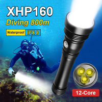 Newest Diving Flashlight XHP160 Underwater Powerful Led Flashlight XHP90 Scuba Diving Torch IPX8 Profession Waterproof Hand Lamp