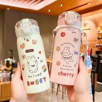 【JH】 Straw-type thermos cup female student crossbody portable childrens water simple anti-fall girls heart cute and