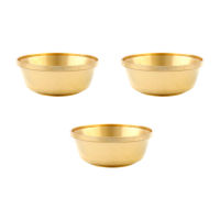 3pcs Tableware Buddhist Offering Bowl Copper Container Craft Portable Round Gift Home Decor Temple Multifunctional Tibetan