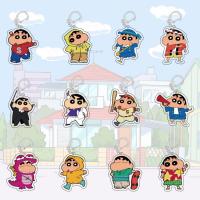 Crayon Shin-chan pendant Acrylic double-sided transparent keychain Nohara Shinnosuke anime shape Simple and cute portable Multi-purpose decoration convenient