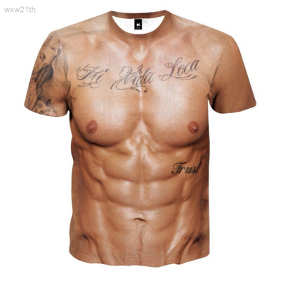 2023 Mens Creative 3d Tattoo Printed Short Sleeved T-shirt Unisex