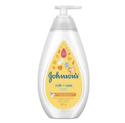 Johnsons จอห์นสัน สบู่เหลวอาบน้ำ มิลค์+โอ๊ต บาธ 500 มล. 1 ขวด
