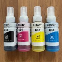 หมึกเติมแท้ EPSON เอปสัน 664 Set ใช้กับ 4 สี 4 ขวด ไม่มีกล่อง no box for L100, L110,L120,L220, L200, L210,L300,L350,L355,L360,L380,L385