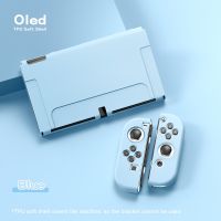 [Enjoy the small store] สำหรับ Nintendo สวิทช์ OLED ใสเกราะป้องกันที่อยู่อาศัยคริสตัลควบคุมแยก TPU ฝาครอบป้องกันกรณีเกมประดับ