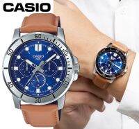 นาฬิกา Casio รุ่น MTP-VD300L-2E นาฬิกาผู้ชาย สายหนังสีน้ำตาล หน้าปัดน้ำเงิน สุดเท่ห์ - มั่นใจ สินค้าของแท้ 100% รับประกันสินค้า 1 ปีเต็ม