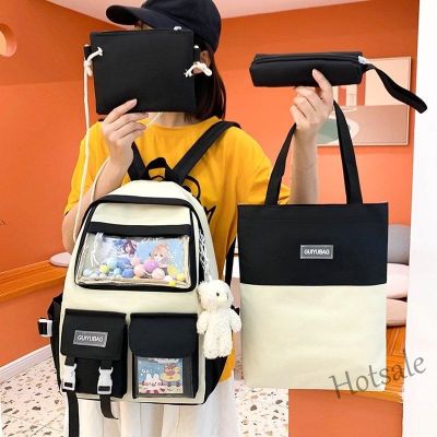 【hot sale】๑✠ C16 Unisex Fashion Backpack 4-Piece For School- Guiyubag Acrylic