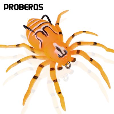 PROBEROS 5PCS Soft Spider Bait 7.5cm-7g Topwater Fishing Lure Floating Silicone Wobbler Weedless Vivid Swimbait With Double Hook