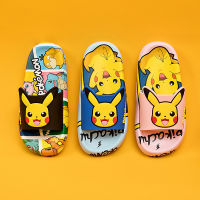 Pikachu รองเท้าแตะสำหรับเด็กผู้ชายและเด็กผู้หญิง,รองเท้าแตะน่ารักสำหรับเด็กใส่ในบ้านในฤดูร้อนกลางแจ้งสวมใส่กันลื่นในบ้านรองเท้าแตะสำหรับเด็ก0000