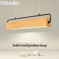 OSABO โคมไฟแขวน LED แบบนอร์ดิก,โคมไฟติดเพดานไม้จริงห้องรับประทานอาหารห้องครัวบาร์คาเฟ่ในร่มสามารถปรับแสงมุมได้