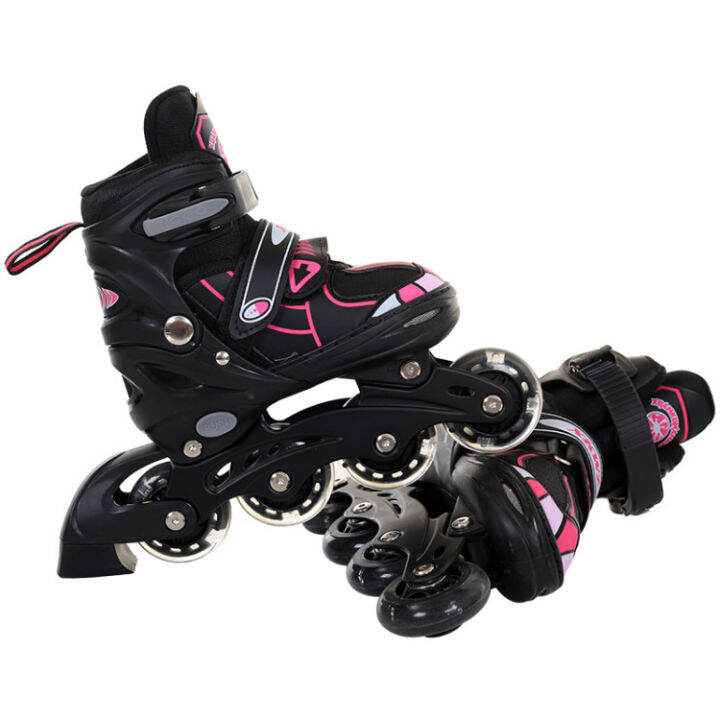 Fun Sports] Skate Shoes Children's Adjustable Skates Full Set Flash Inline  Skates Roller Skates 