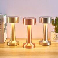 ☋❂♠ Retro Bar Table Lamp LED Desktop Night Light Rechargeable Touch Sensor Wireless Dining Room Coffee Living Room Decorative Light