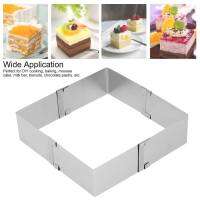 【COD】【อุปกรณ์ทำขนม】Stainless Steel Square Mousse Ring Retractable Biscuits Cake Mold Kitchen DIY Baking Tools