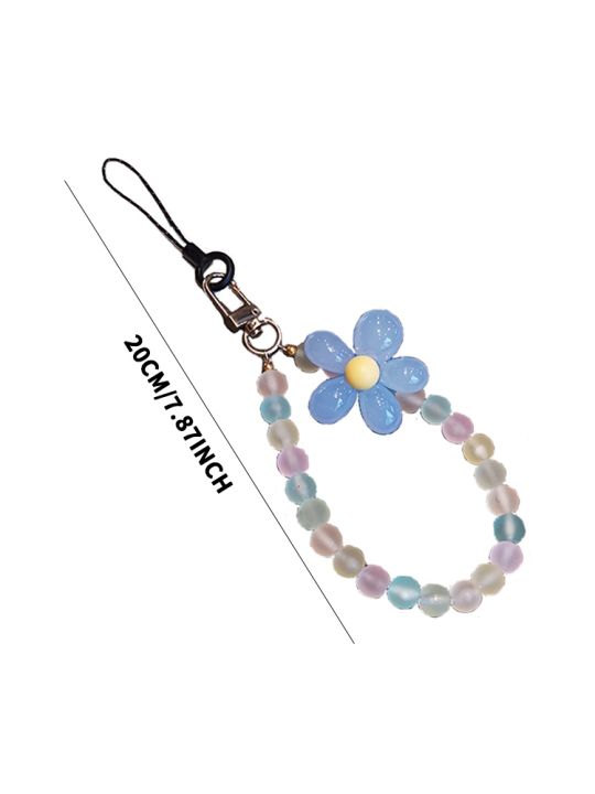 short-flowers-mobile-phone-lanyard-candy-color-wrist-rope-bracelet-anti-lost-phone-case-lanyard-key-ring-girls-bag-ins-accessory