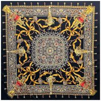 Luxury Brand Twill Silk Scarf Women Retro Horse Square Scarves Echarpes Foulards Femme Wraps Shawls Bandana Hijab 130*130cm