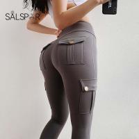 Salspor ผู้หญิง Leggings ออกกำลังกายกีฬาเอวสูง leggins กระเป๋า Push Up กางเกงออกกำลังกาย Leggings กางเกงคาร์โก้สบายๆสะโพกป๊อปกางเกง...