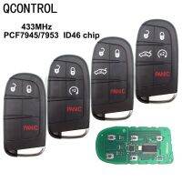 QCONTROL กุญแจรถ433Mhz สำหรับ Chrysler Dodge Chrysler Challenger Durango 300 HITAG 2 46ชิป M3N-40821302