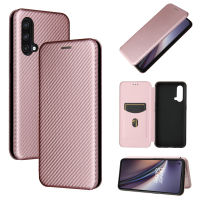 OnePlus Nord CE 5G Case, EABUY Carbon Fiber Magnetic Closure with Card Slot Flip Case Cover for OnePlus Nord CE 5G